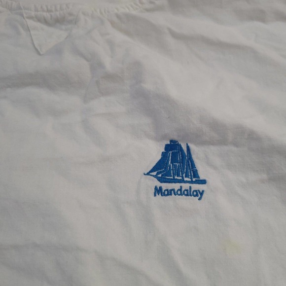 Vintage TODD Sportswear Shirt Men Large White Embroidered Classiccore Casual - Picture 3 of 8